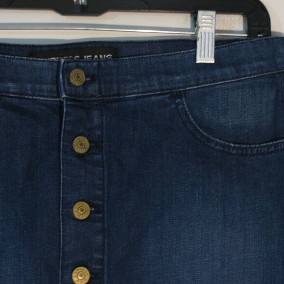 * Express Jeans Denim Skirt Size 8 Mini Button Up Cute - Picture 2 of 3